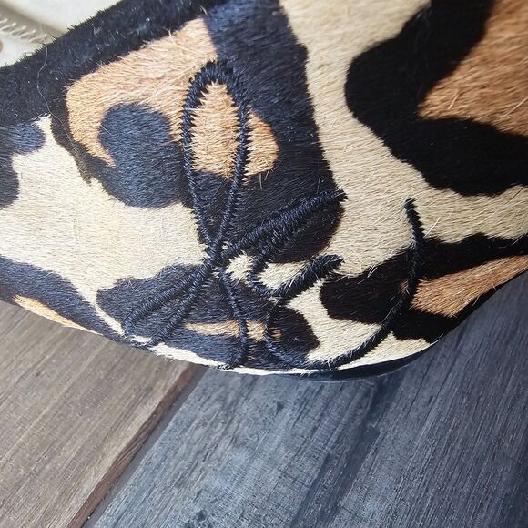 Sam Edelman Felicia Ballet Flats US 7M Leopard Calf Hair Slip-On Bow Classic - Picture 4 of 8